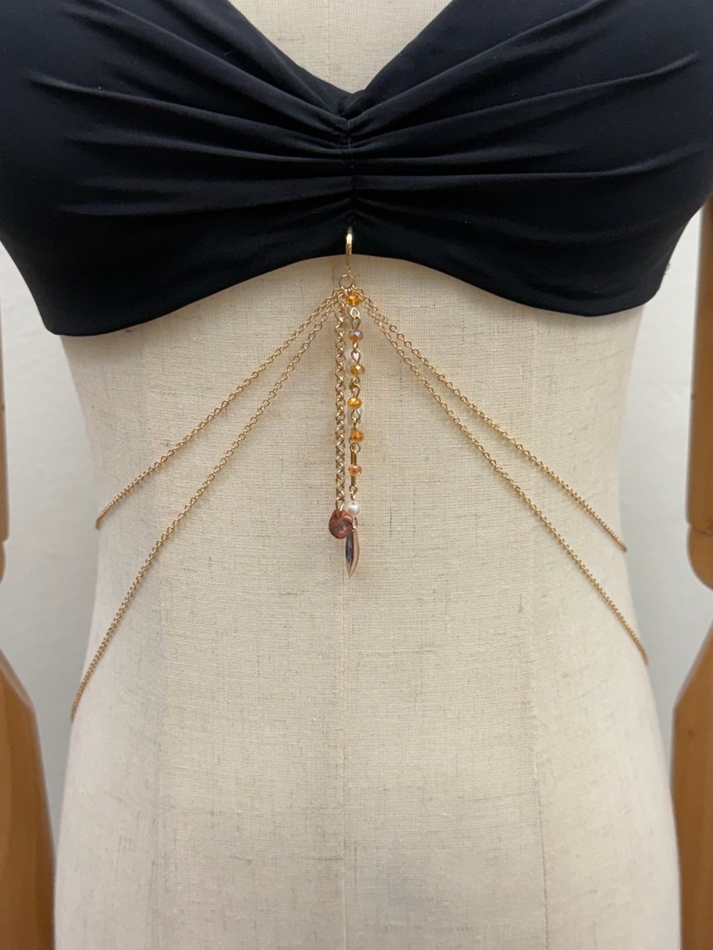 Gold Layered Body Chain Waist Jewelry Boho Festival Belly Chain Adjustable